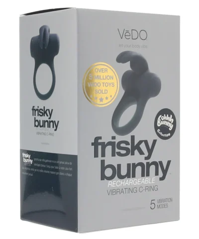 Anillo Vibrador Frisky Bunny - Negro