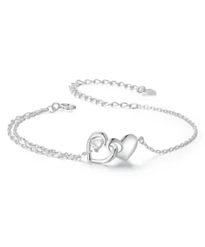Pulsera Corazones Entrelazados en Plata 925 | Ajustable