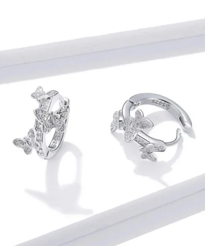 Pendientes de mariposa de plata 925
